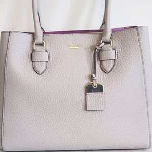 Authentic Kate Spade Large Grey Pebbled Leather Sachel
